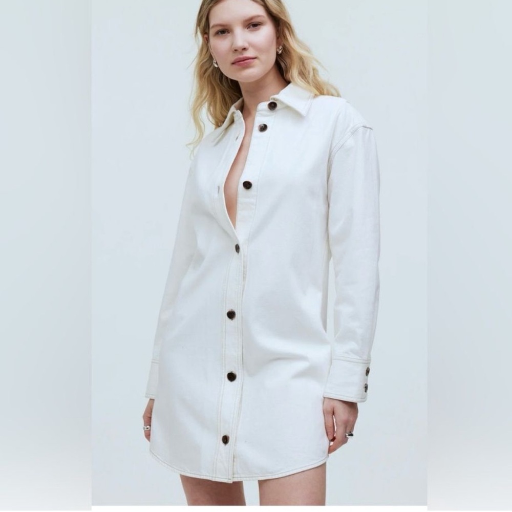 Madewell oversized denim mini dress x small